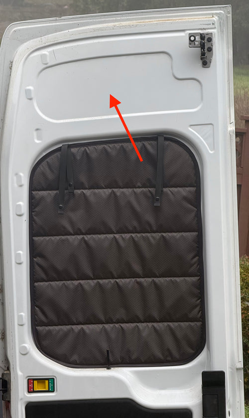 Ford Transit high roof rear door upper insert templates