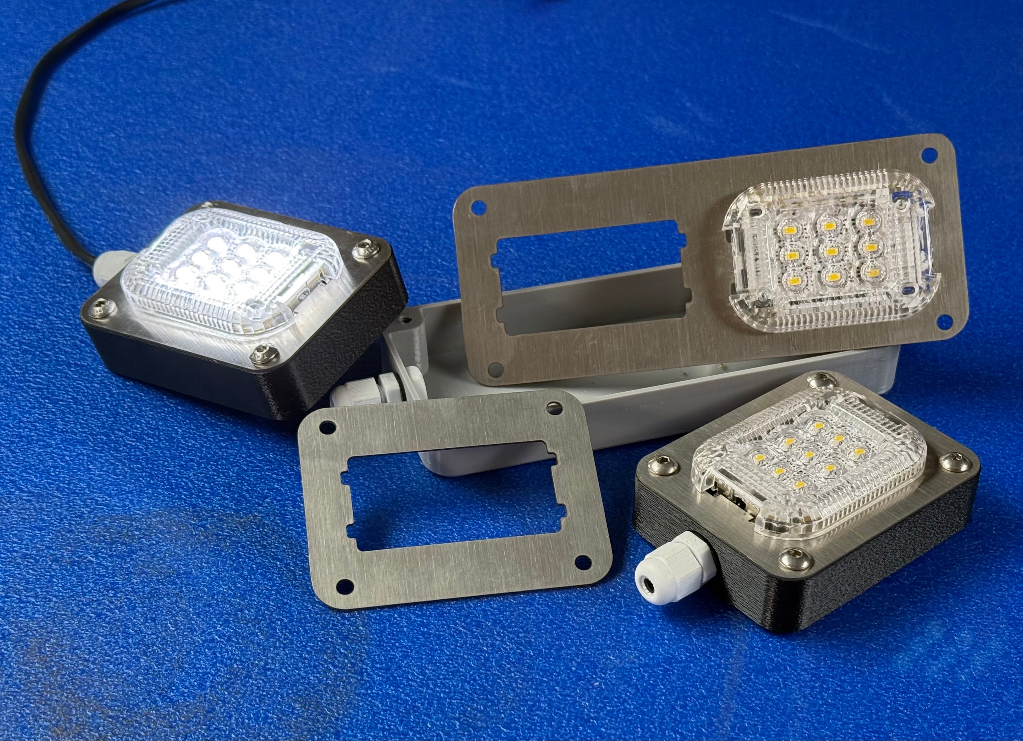 stainless mounting plates for Ford Transit cargo lamps