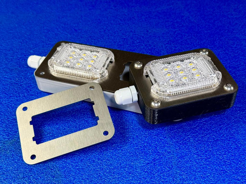 stainless mounting plates for Ford Transit cargo lamps